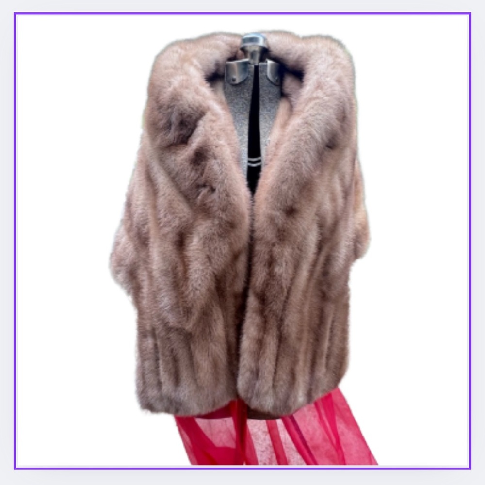 Elegant Blond Mink Fur Shawl